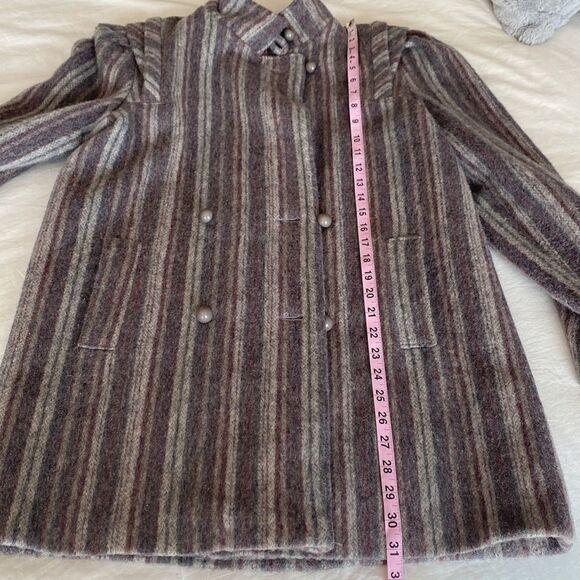 Vintage stripe wool coat Ladies garment worker union made Winter Coat - Picture 9 of 11